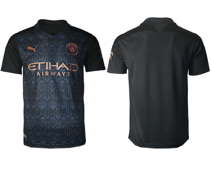 Men 2020-2021 club Manchester City away aaa version blank black Soccer Jerseys->manchester city jersey->Soccer Club Jersey
